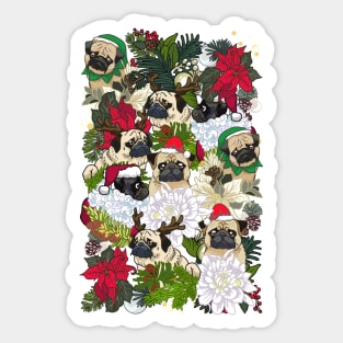 Because Christmas Pug Sticker